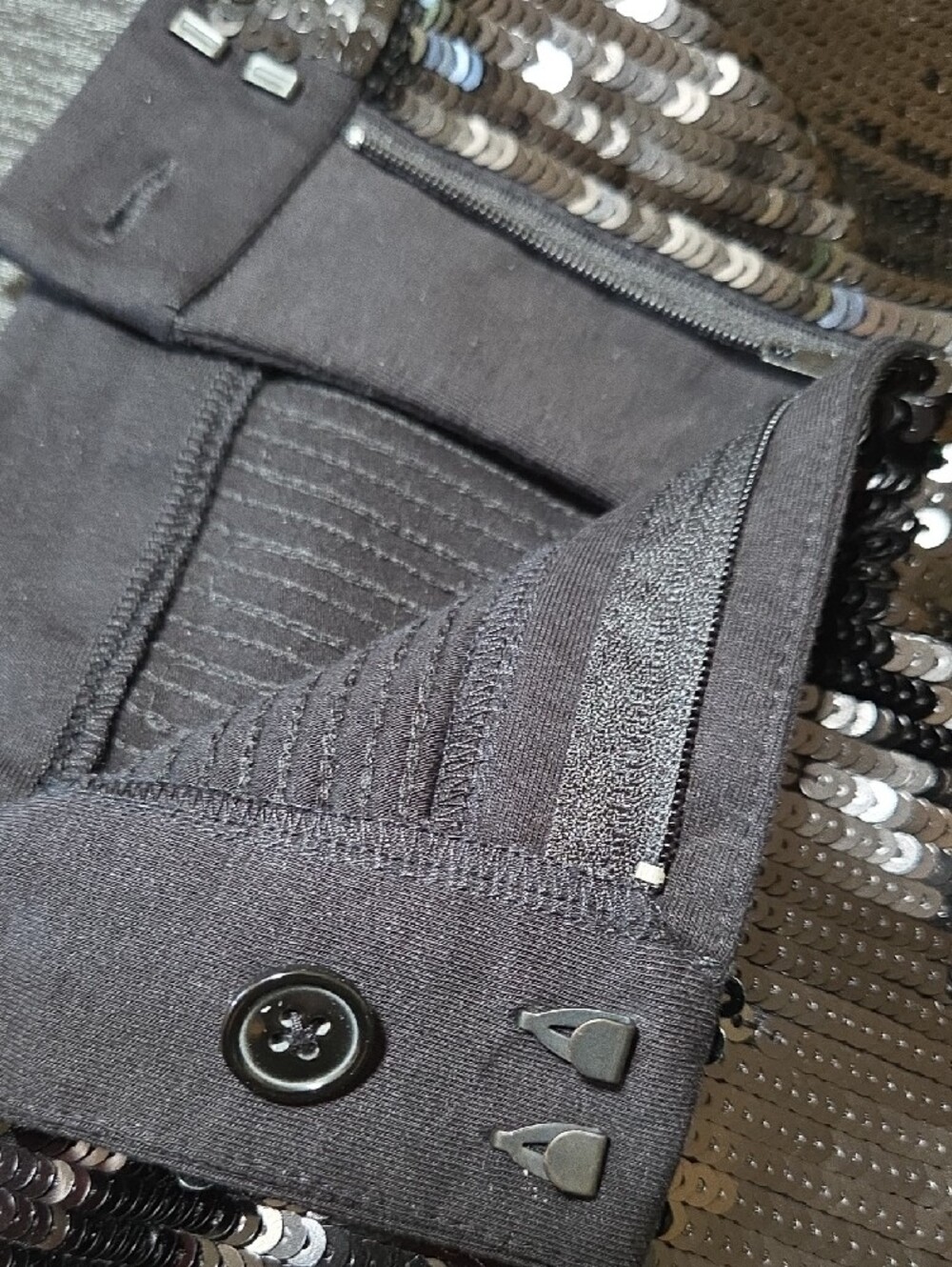 Express Black Stretch Shorts with Sequin Detail - Picture 5 of 11